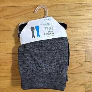 New Time And True Women's 3X(22) 2-Pack Leggings Gray/Black Fleece Lined